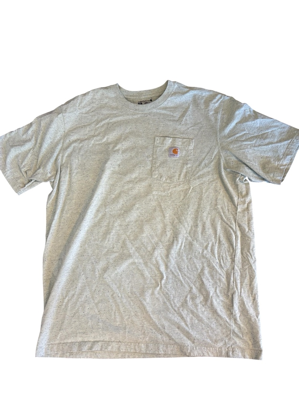 Carhartt Pocket Tee in Light Heather Gray with Subtle Speckle